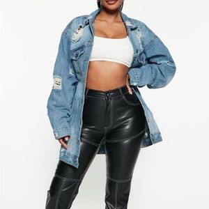 Fashion nova blue oversized Jean jacket
